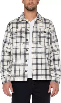Рубашка-поло Shirt Jacket Liverpool Los Angeles, цвет Cream/Navy Plaid