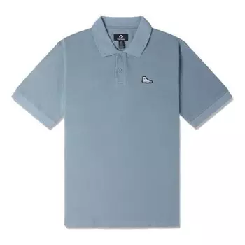 Рубашка поло shoe patch polo shirt 'light blue' Converse, голубой