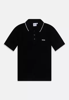 Рубашка-поло SHORT SLEEVE BOSS Kidswear, цвет black