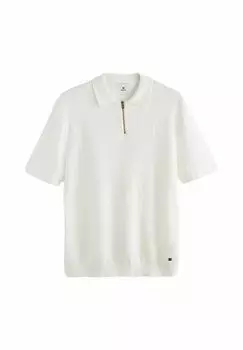 Рубашка-поло Short Sleeve Bubble Zip -Regular Fit Next, белая
