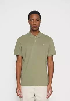 Рубашка поло SHORT SLEEVE BUTTON PLACKET SLITS EMBROIDE Marc O'Polo, цвет bistro green