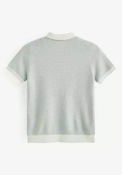 Рубашка-поло Short Sleeve Geo Pattern Regular Fit Next, синяя