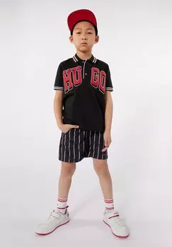 Рубашка-поло SHORT SLEEVE HUGO Kids, цвет black