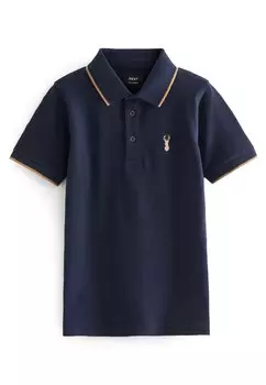 Рубашка-поло SHORT SLEEVE POLO SHIRT Next, цвет navy blue tipped