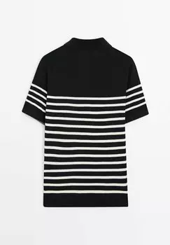 Рубашка поло SHORT SLEEVE PRINTED Massimo Dutti, темно-синий