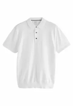 Рубашка-поло SHORT SLEEVE REGULAR FIT Next, цвет white
