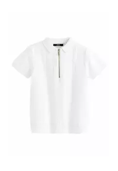 Рубашка поло SHORT SLEEVE REGULAR FIT Next, белый