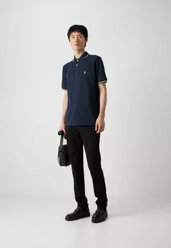 Рубашка поло SHORT SLEEVE SLITS AT SIDE EMBROIDERY ON CHEST Marc O'Polo, темно-синий