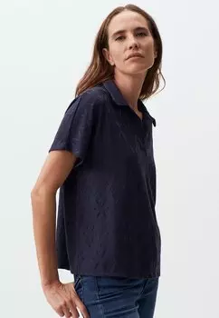 Рубашка-поло Short Sleeve Textured Jimmy Key, темно-синяя