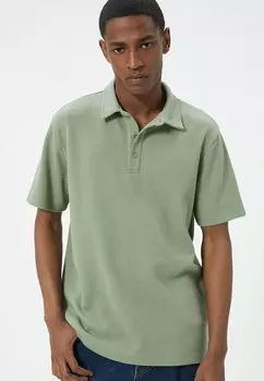 Рубашка поло SHORT SLEEVE TEXTURED Koton, зеленый