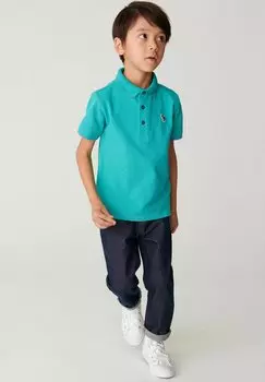 Рубашка-поло SHORT SLEEVE ZEBRA LOGO Paul Smith, цвет turquoise blue