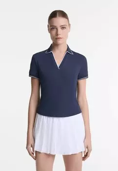 Рубашка поло SHORT-SLEEVED PIPING COMFORTLUX POLO OYSHO, темно-синий