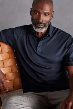 Рубашка-Поло Signature Supima из модала Next, синий