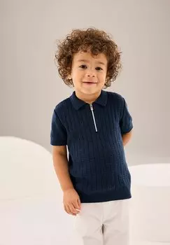 Рубашка-поло SLEEVE ZIP NECK REGULAR FIT Next, цвет navy