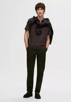 Рубашка поло SLHFAVE ZIP Selected, темно-коричневый
