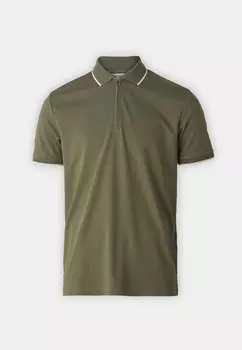 Рубашка поло SLHFIGO ZIP Selected Homme, темно-зеленый