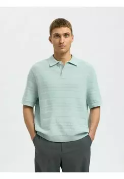 Рубашка поло SLHFOAM RELAXED STRUCTURE Selected Homme, бирюзовый