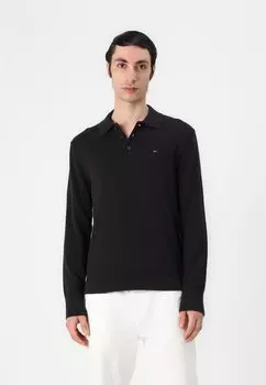 Рубашка поло SLIM ESSENTIAL SWEATER - Long sleeved top Tommy Jeans, черный