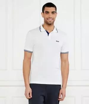 Рубашка поло Slim fit Boss Green, белый