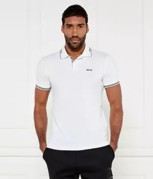 Рубашка поло Slim fit Boss Green, белый