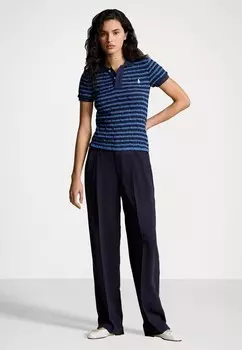 Рубашка поло SLIM FIT CABLE-KNIT POLO SHIRT Ralph Lauren, синий