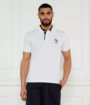 Рубашка поло Slim fit Guess Jeans, белый