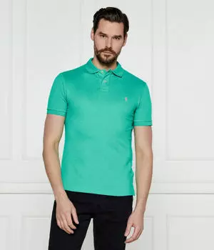 Рубашка поло Slim fit Polo Ralph Lauren, зеленый