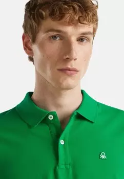 Рубашка поло SLIM FIT SHORT SLEEVE United Colors of Benetton, зеленый