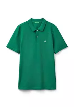 Рубашка поло SLIM FIT SHORT SLEEVE United Colors of Benetton, зеленый