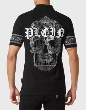 Рубашка-поло Slim Fit SS Paisley Strass Philipp Plein, черный