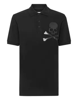 Рубашка-поло Slim Fit SS Skull Philipp Plein, черный