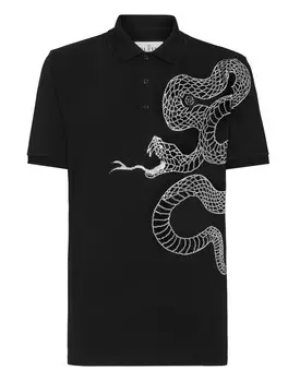 Рубашка-поло Slim Fit SS Snake Philipp Plein, черный