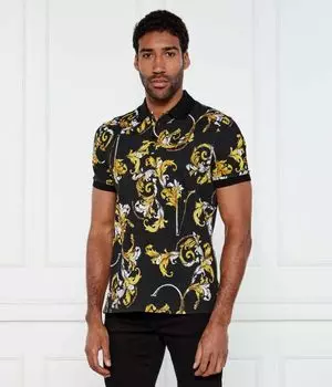 Рубашка поло Slim fit Versace Jeans Couture, черный