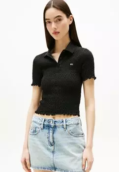 Рубашка поло SLIM Tommy Jeans, черный