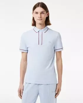 Рубашка-поло Smart Paris из эластичного хлопка с контрастной отделкой Lacoste, светло-синий