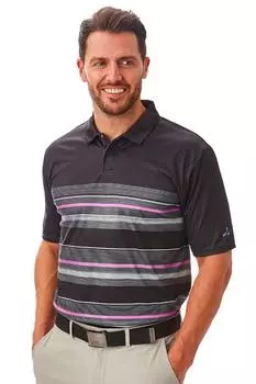 Рубашка-поло со скрытой планкой и несколькими полосками Under Par, черный