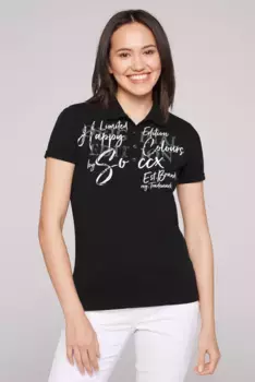 Рубашка-поло SOCCX, хлопок, черный