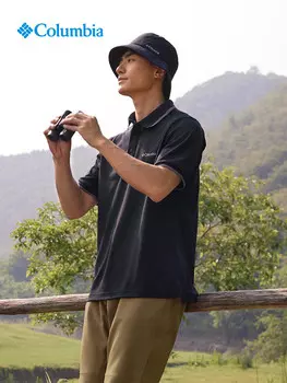 Рубашка-поло спортивная Columbia с короткими рукавами, черный