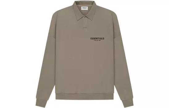 Рубашка поло SS21 унисекс серо-коричневого цвета Fear Of God Essentials, коричневый