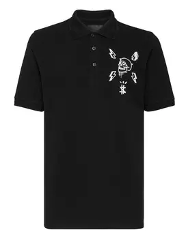 Рубашка-поло SS Череп Philipp Plein, черный