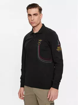 Рубашка поло стандартного кроя Aeronautica Militare, черный