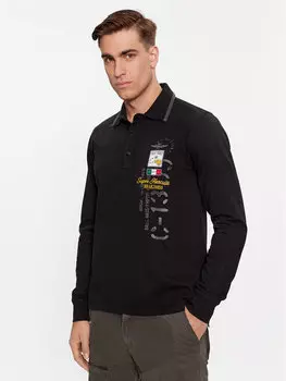 Рубашка поло стандартного кроя Aeronautica Militare, черный