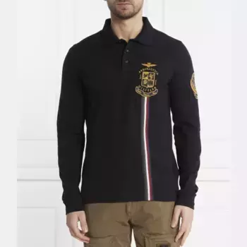 Рубашка поло стандартного кроя Aeronautica Militare, черный