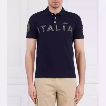 Рубашка поло стандартного кроя Aeronautica Militare, синий