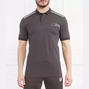 Рубашка поло стандартного кроя Ea7, черный