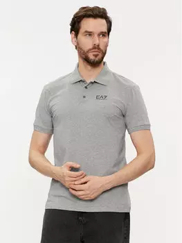 Рубашка поло стандартного кроя Ea7 Emporio Armani, серый