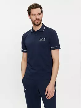 Рубашка поло стандартного кроя Ea7 Emporio Armani, синий
