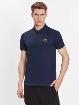 Рубашка поло стандартного кроя Ea7 Emporio Armani, синий