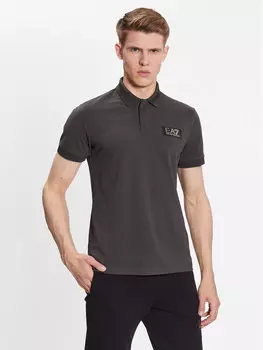 Рубашка поло стандартного кроя Ea7 Emporio Armani, серый