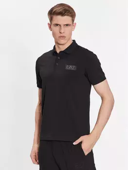 Рубашка поло стандартного кроя Ea7 Emporio Armani, черный